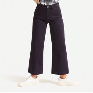 Everlane Wide Leg Crop Pant in Navy